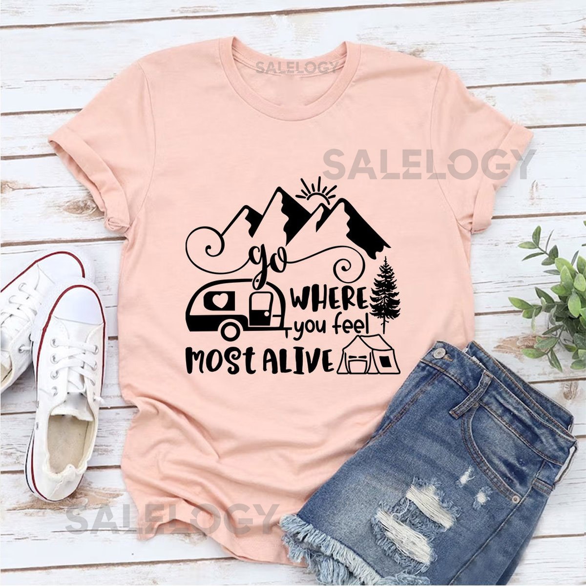 Go Where You Feel Most Alive T-Shirt - Customized Graphic Unisex Tee - Wanderlust Apparel- Travel-Inspired -Exploration - life's adventures_362