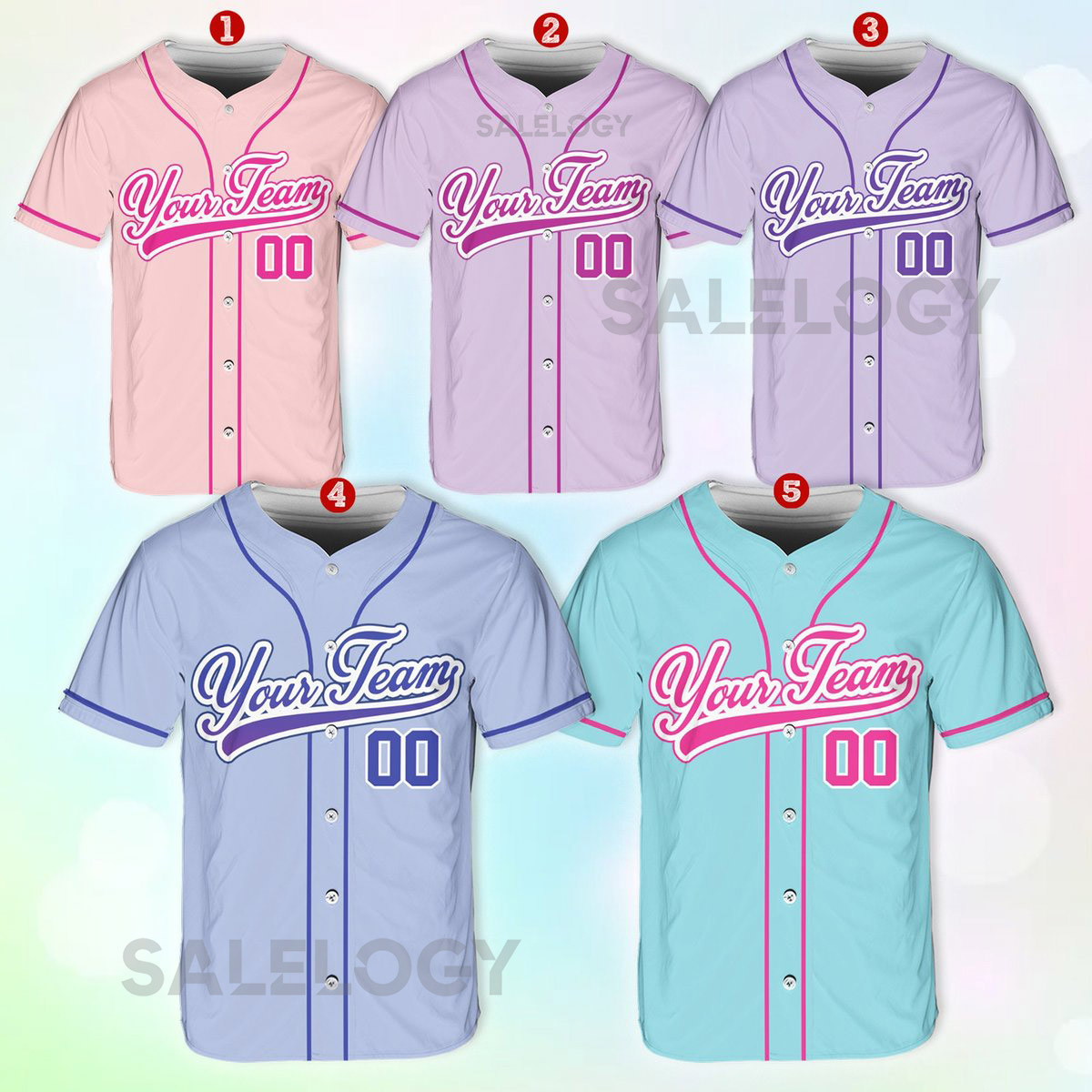 Personalized Team Name And Number Baseball Jersey Custom Pastel Baseball Jersey Shirt Baseball Jersey Uniform For Baseball Fans Lovers_544