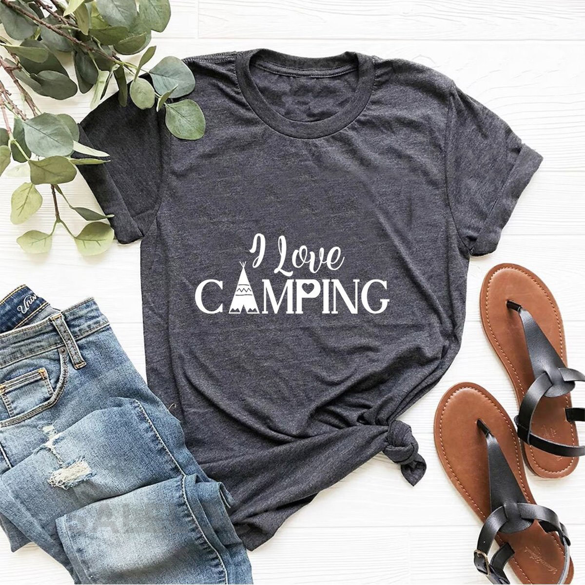 I Love Camping T-Shirt - Customized Graphic Unisex Tee- Explore and Adore- Camping Therapy -life's adventures -Outdoor Love -Love for Nature_504