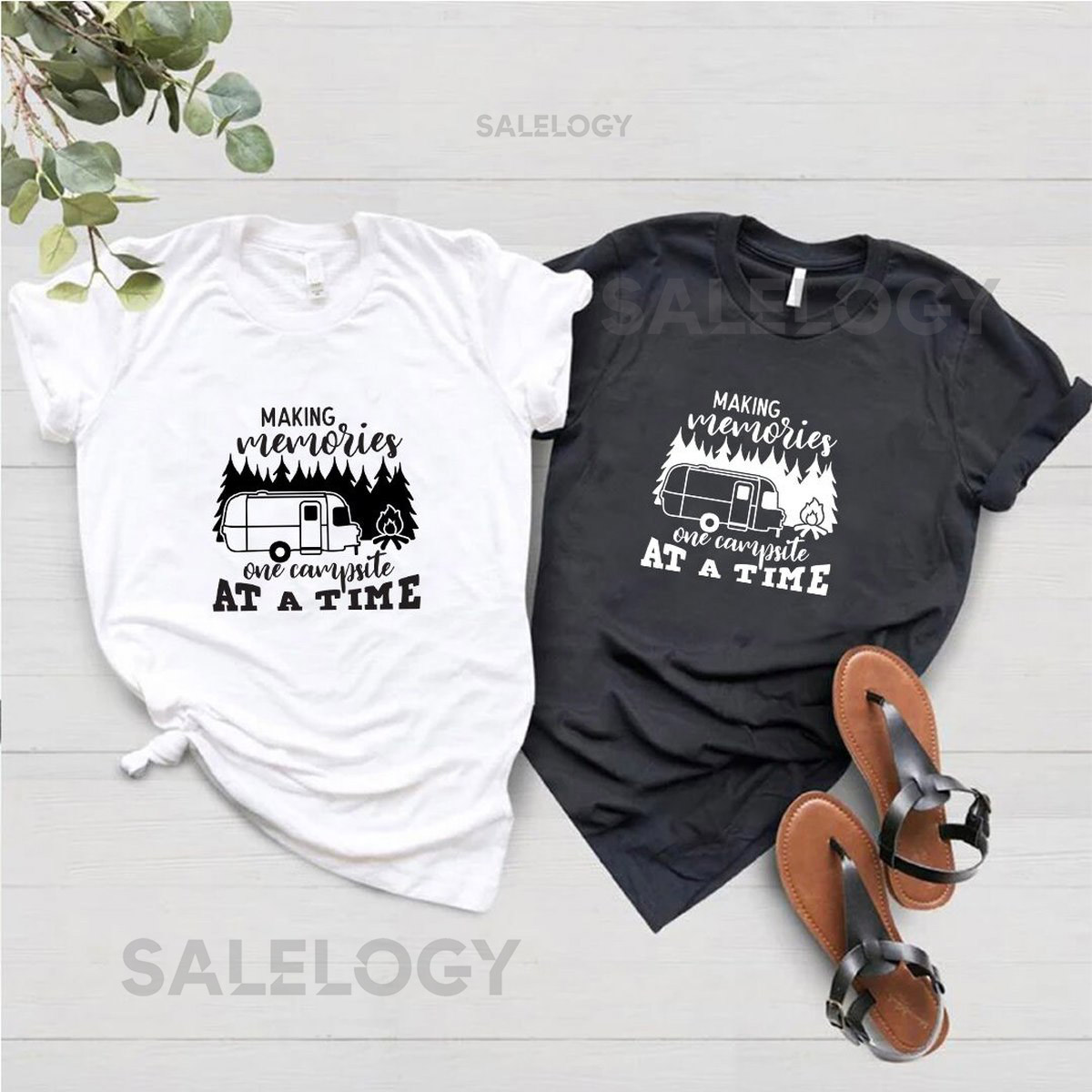 Making Memories One Campsite At A Time T-Shirt -Customized Graphic Unisex Tee- Adventure Apparel -Connection Wear -Forest Companion-Memories_673