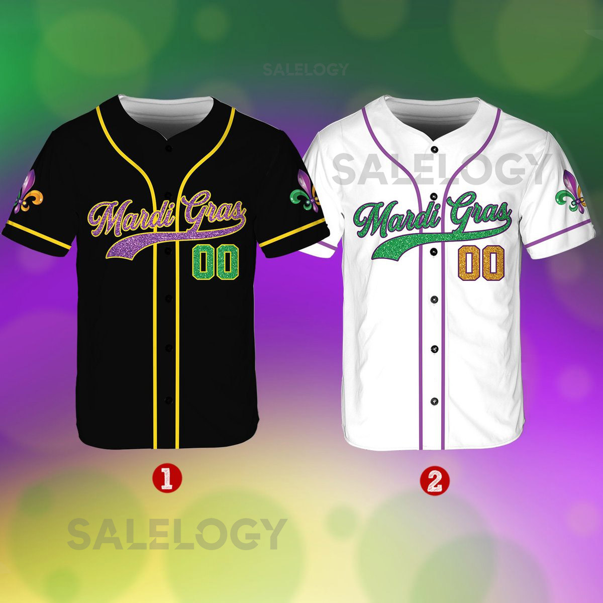 Personalized Mardi Gras Baseball Jersey Custom Name And Number Baseball Jersey Mardi Gras Carnival Jersey Gift For Family Matching_202