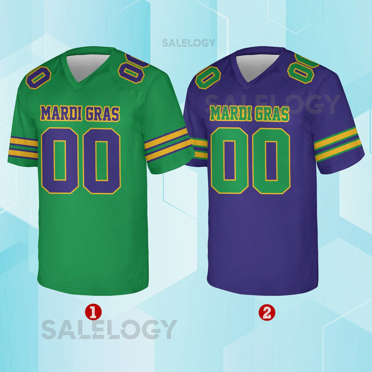 Personalized Mardi Gras Football Jersey Custom Name And Number V-neck Short Sleeve Jersey Mardi Gras Carnival Jersey Family Matching Gift_14