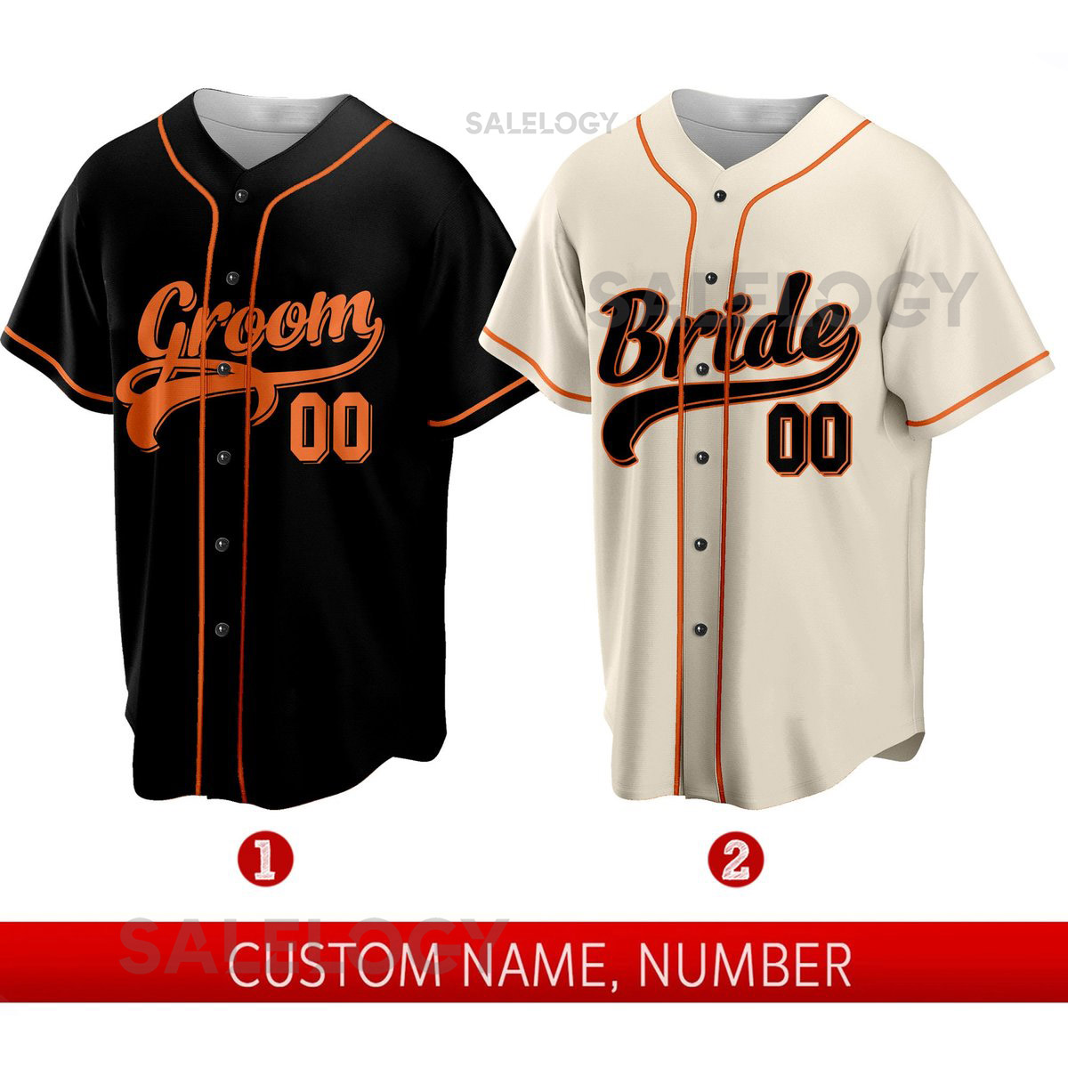 Personalized Bride And Groom Baseball Jersey Custom Matching Couple Jersey Baseball Jersey For Engagement Married Couple Wedding Jersey_50