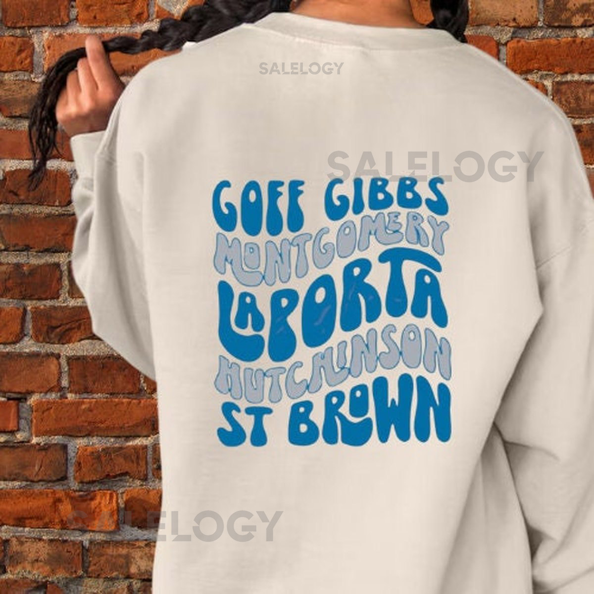 Lions Crewneck Sweatshirt Detroit Lions Crewneck Detroit Football NFL Goff T-shirt Gibbs Montgomery Retro Crewneck_548