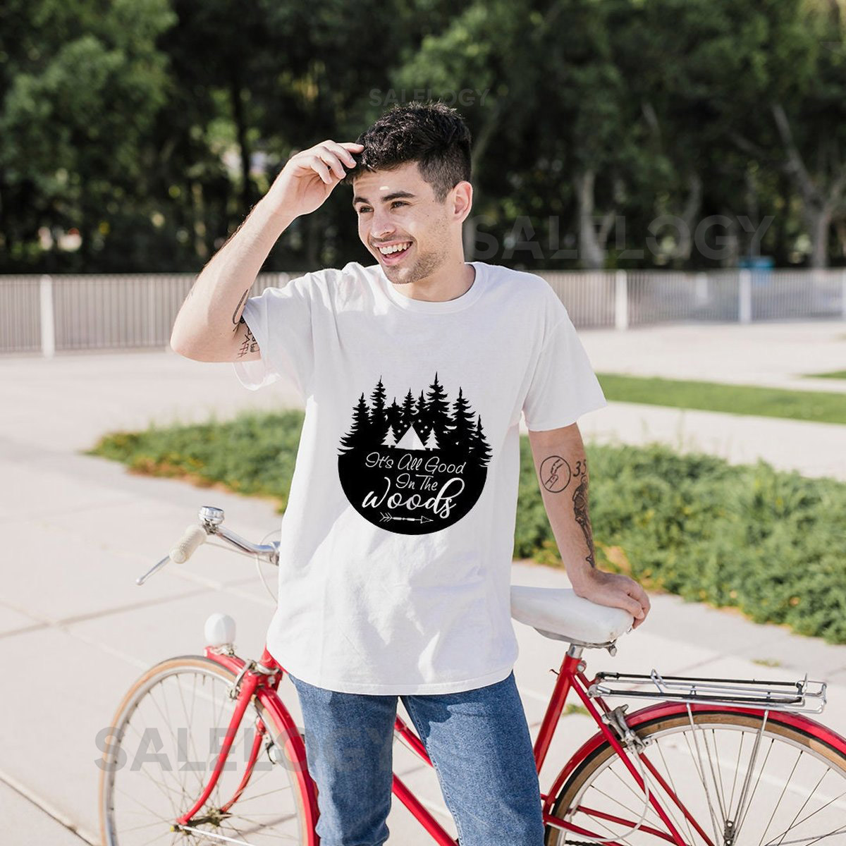 It's All Good In The Woods T-Shirt-Customized Graphic Unisex Tee- Nature Vibes -Adventure Tee - Camping - Outdoor Enthusiast- Relaxation Tee_572