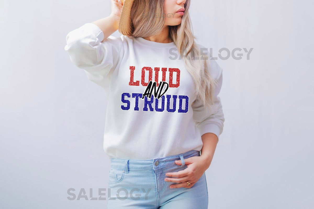 Loud and Stroud Sweatshirt CJ Stroud Sweatshirts Glitter Texans Sweatshirts Women's Houston Texans Sweatshirt Plus Size Texans Swe_761