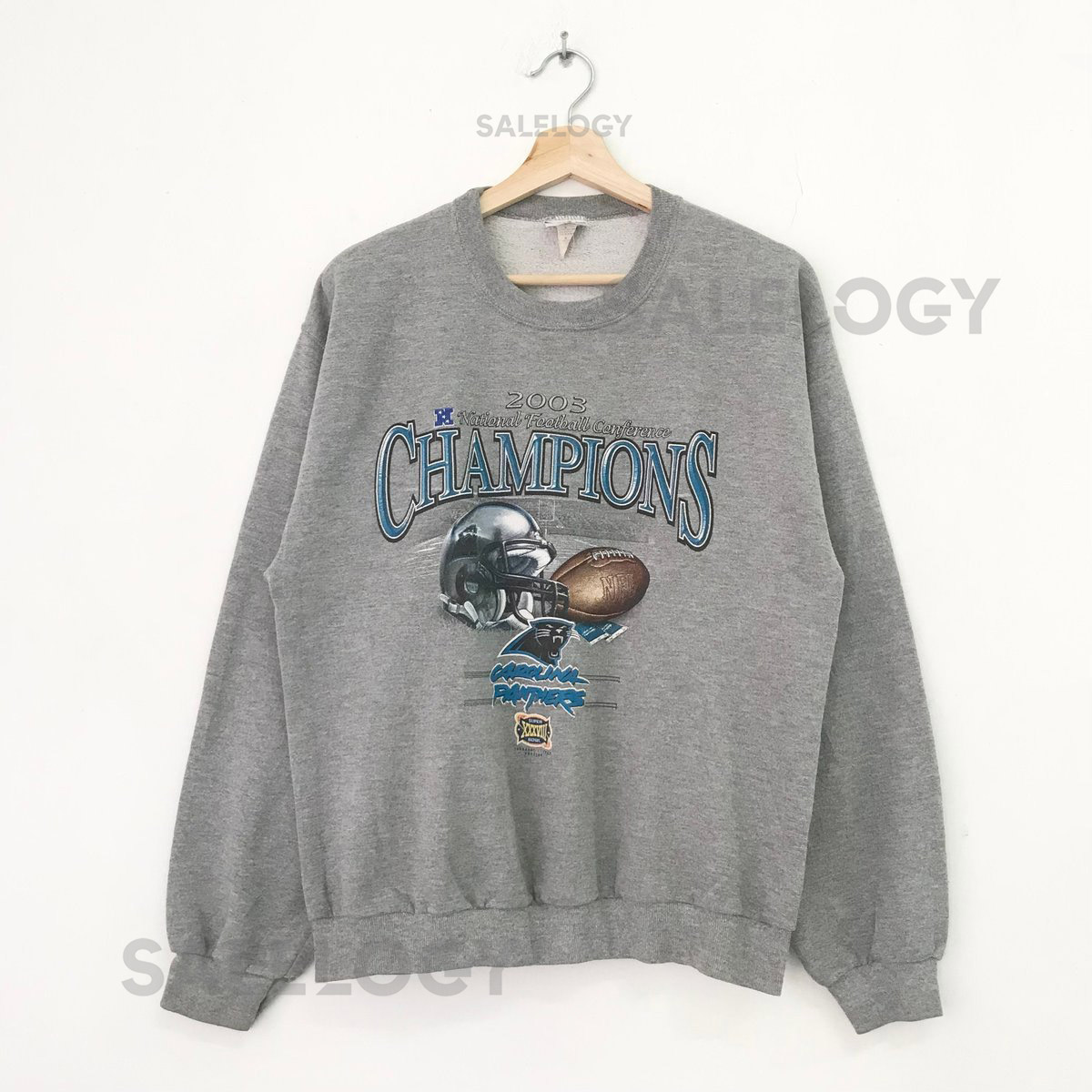 Vintage Carolina Panthers Gray Sweathsirt Medium Carolina Panthers Super Bowl Champion Football Crewneck Carolina Panthers Nfl Jumper Size M_1037