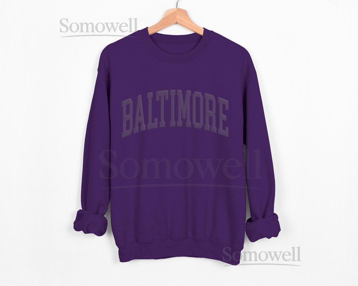 Baltimore Puff Sweatshirt Baltimore Sweatshirt Sunday Funday Sports Sweatshirt Pullover Sweatshirt Tailgate Game Day Retro Sweatshirt_134