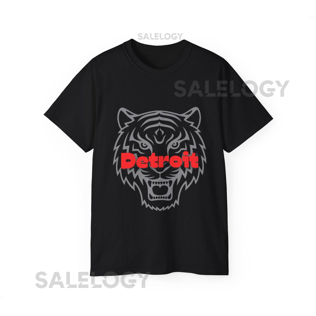 Red Detroit w Tiger Unisex Ultra Cotton Tee_707