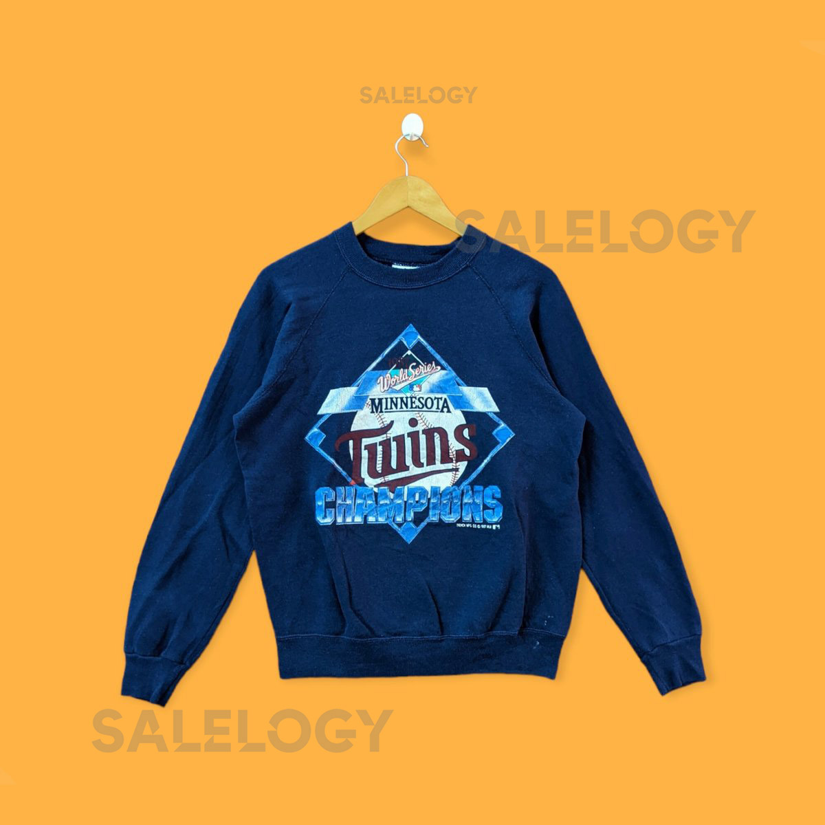 Vintage 1987 Minnesota twins sweatshirt Minnesota twins crewneck Minnesota twins sweater pullover streetwear sports blue colour size large_860