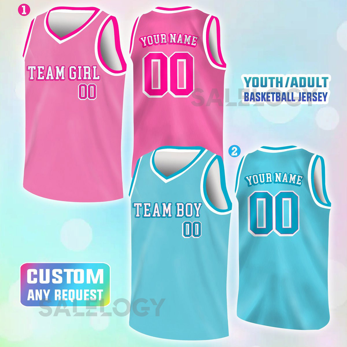 Custom Gender Reveal Jersey Custom Name And Number Basketball Jersey Shirt Team Boy Team Girl Jersey Baby Reveal Jersey Gift For Family_167
