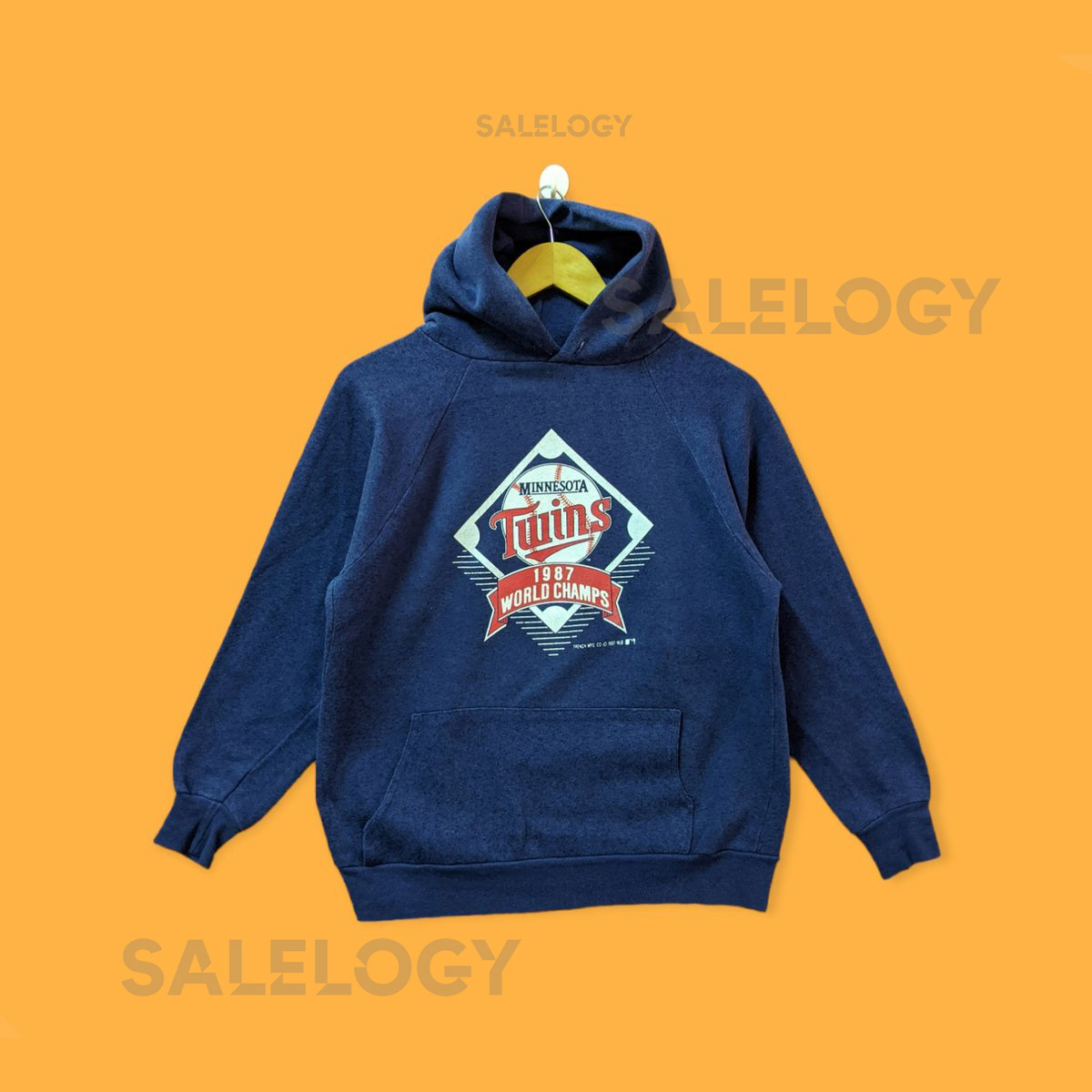 Vintage 1987 Minnesota twins hoodie Minnesota twins sweater pullover Minnesota twins sweatshirt crewneck streetwear blue colour size medium_859