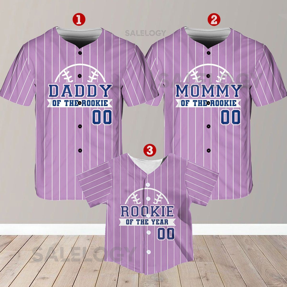 Personalized Mommy Daddy Of the Rookie Baseball Jersey Custom Name Number Shirt Rookie Of The Year Jersey Family Matching Outfits_265