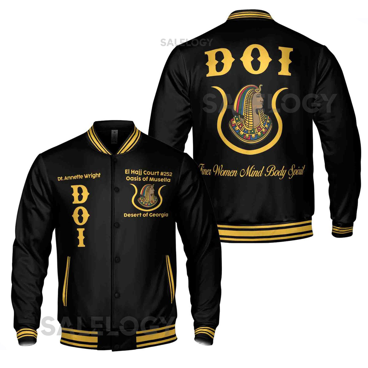 Custom Name Daughters of Isis Ancient Egyptian Order Nobles Mystic Shriner PHA Baseball Jacket S-5XL_12