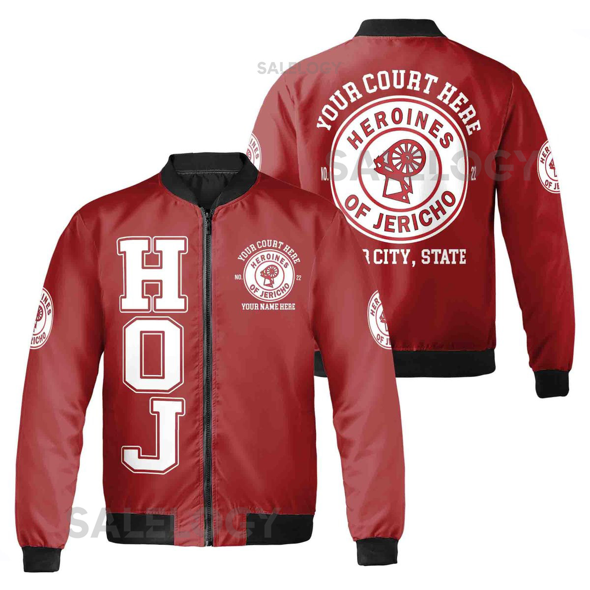 Custom Name HOJ Heroines Of Jericho Freemasonry OES Unisex Bomber Jacket S-5XL_17