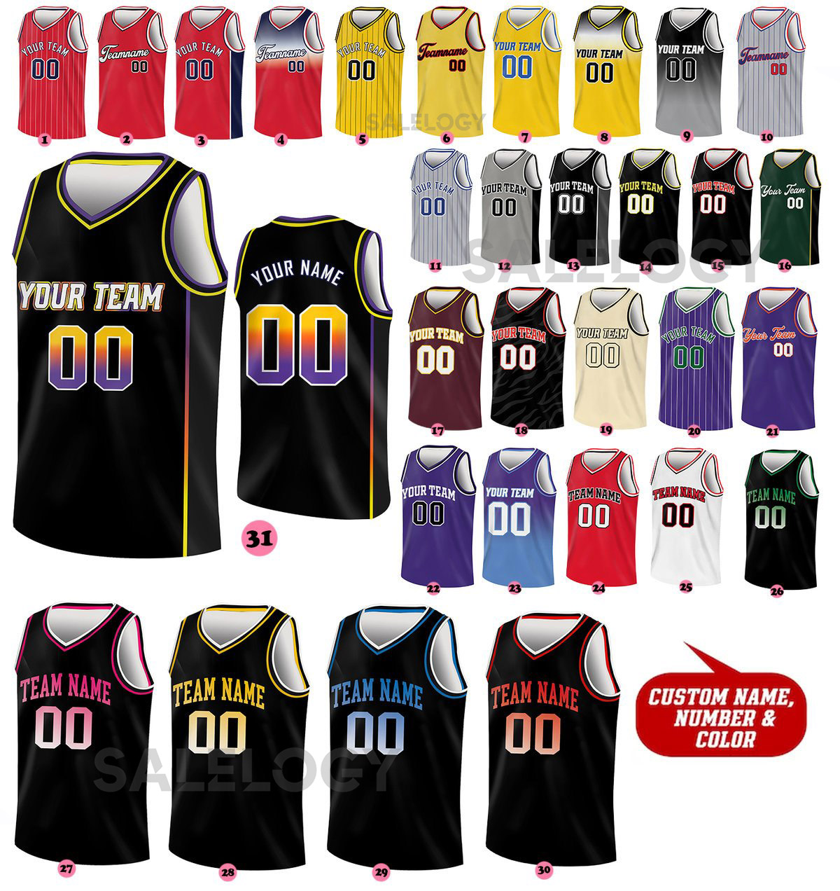 Custom Basketball Jersey Team Name Number Basketball Jersey Team Game Day Outfit Basketball Jersey for Basketball Fan Lovers Players_28