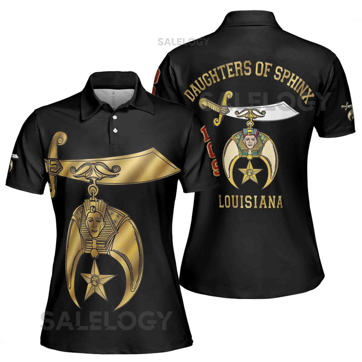 Customize Daughters of Sphinx Shriner Emblem DOS Fraterner Degree Freemasonary Women39s Polo Shirt S-5XL_253