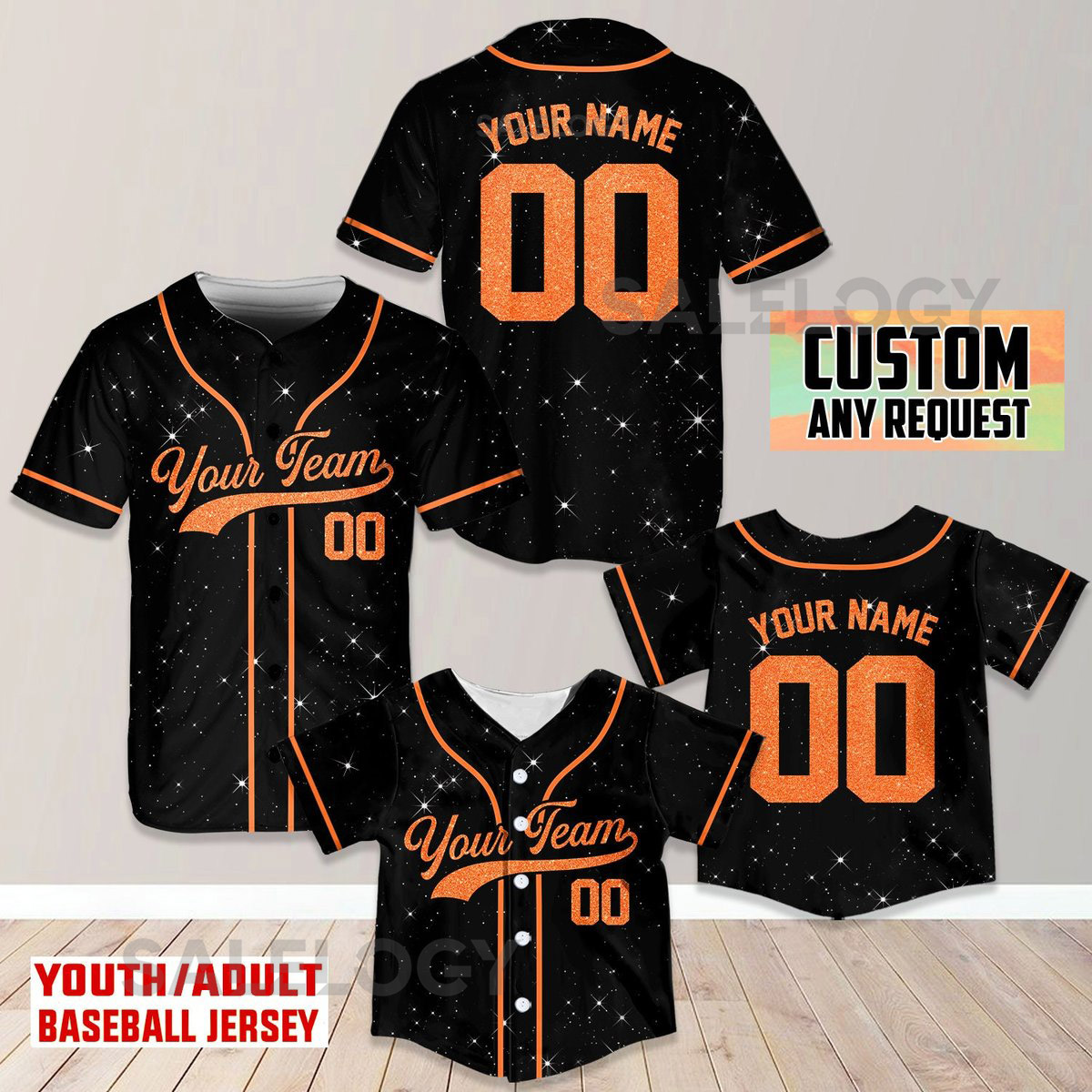 Personalized Team Name Number Baseball Jersey Custom Baseball Jersey Shirt Baseball Jersey Uniform Printed Glitter Not Glitter Fabric_645
