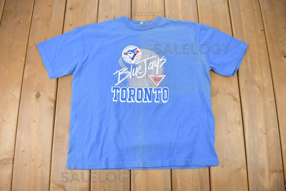 Vintage 1990 Toronto Blue Jays MLB T Shirt Made In Canada 90s Boxy Vintage Toronto_387