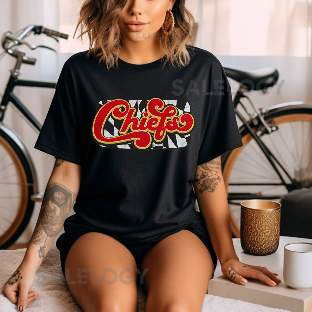 KC Chiefs Shirt Cozy KC Football Shirt with Distressed Print Kansas City Shirt Retro_479