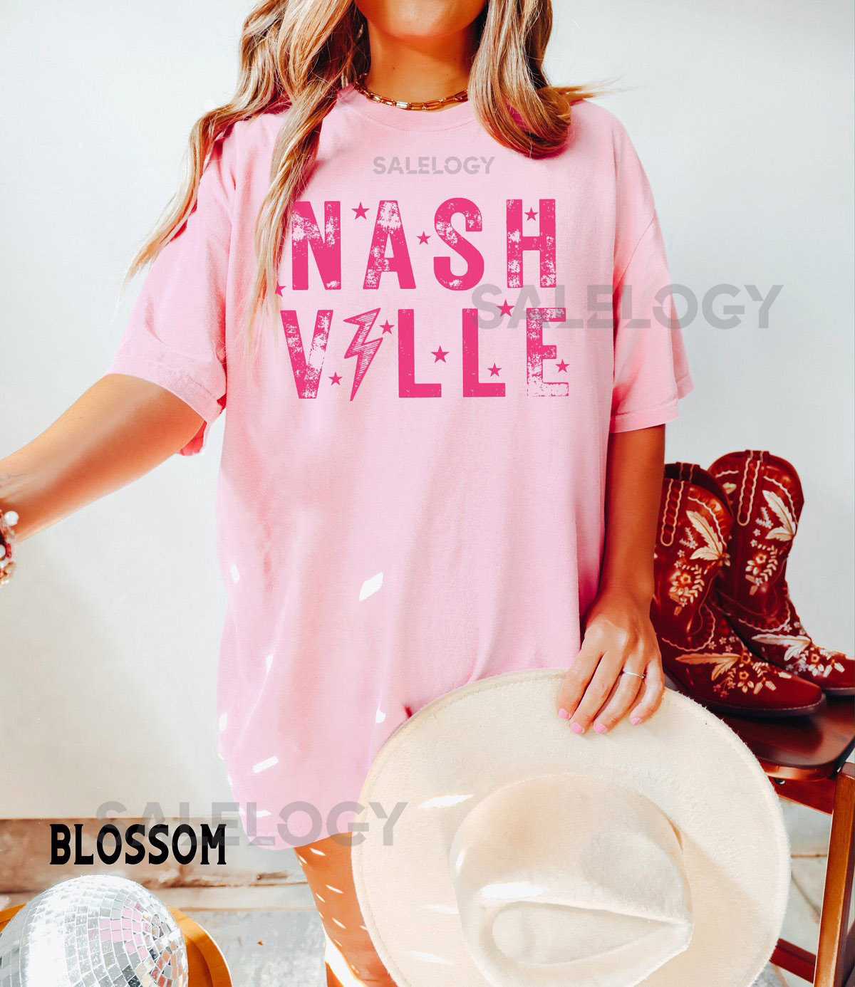 Retro Nashville Shirt Comfort Colors Boho Vintage Style Tee Bachelorette Girls Trip Group Shirts Country Western Music Lover Gift_433