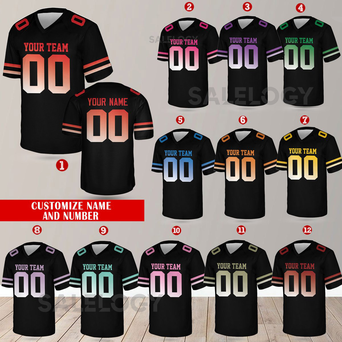 Personalized Team Name And Number Football Jersey Custom V-neck Short Sleeve Jersey Shirt Football Jersey For Football Fan Football Lover_35