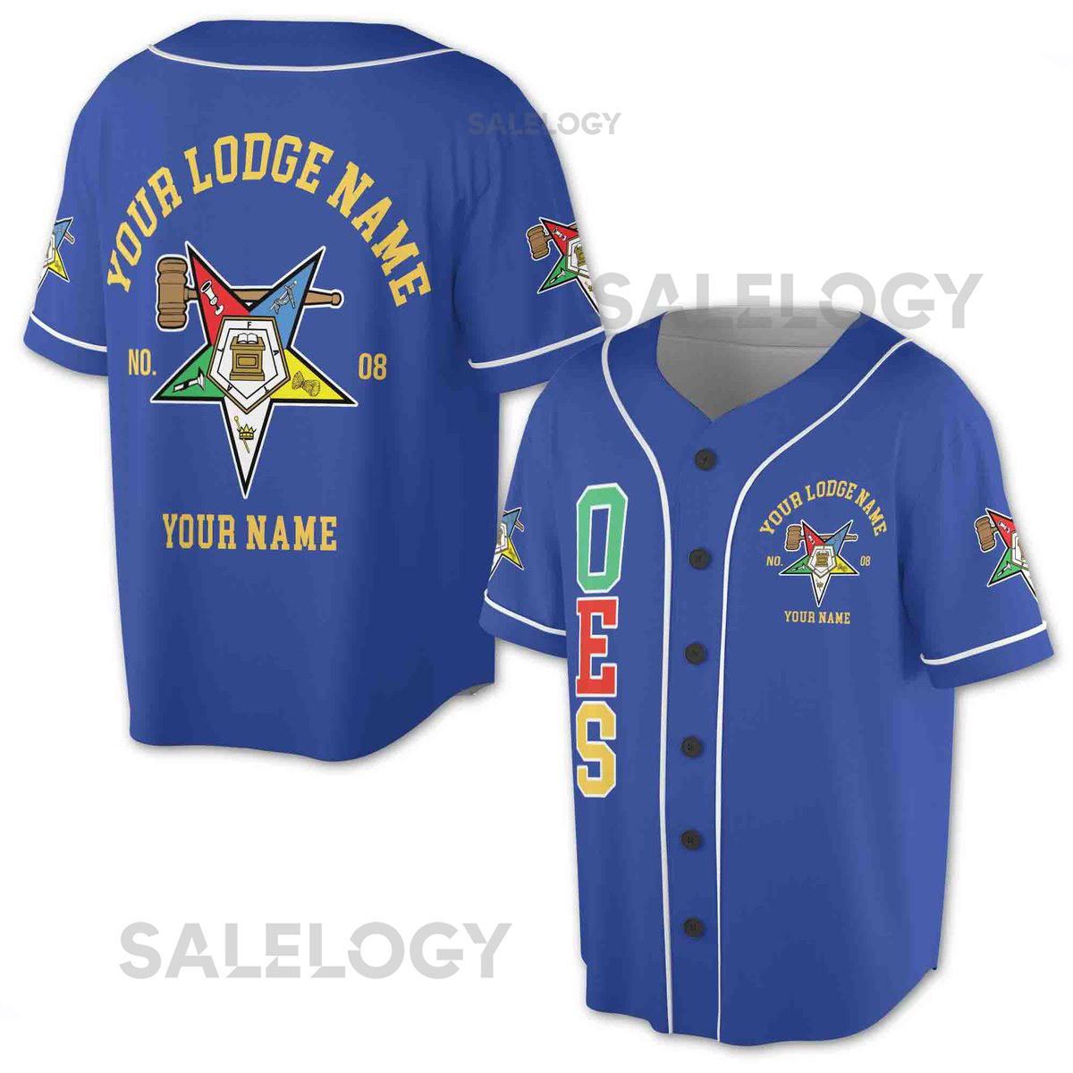 Custom Name Order of the Eastern Star Past Matron OES Gavel Unisex Baseball Jersey S-5XL_27