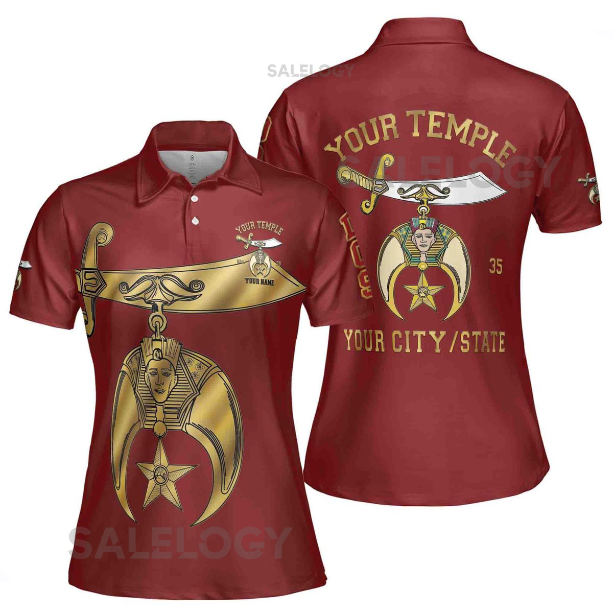 Customize Daughters of Sphinx Shriner Emblem DOS Fraterner Freemasonary Women39s Polo Shirt S-5XL_254