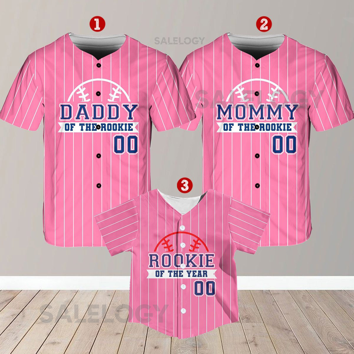 Personalized Mommy Daddy Of the Rookie Baseball Jersey Custom Name Number Shirt Rookie Of The Year Jersey Family Matching Outfits_269