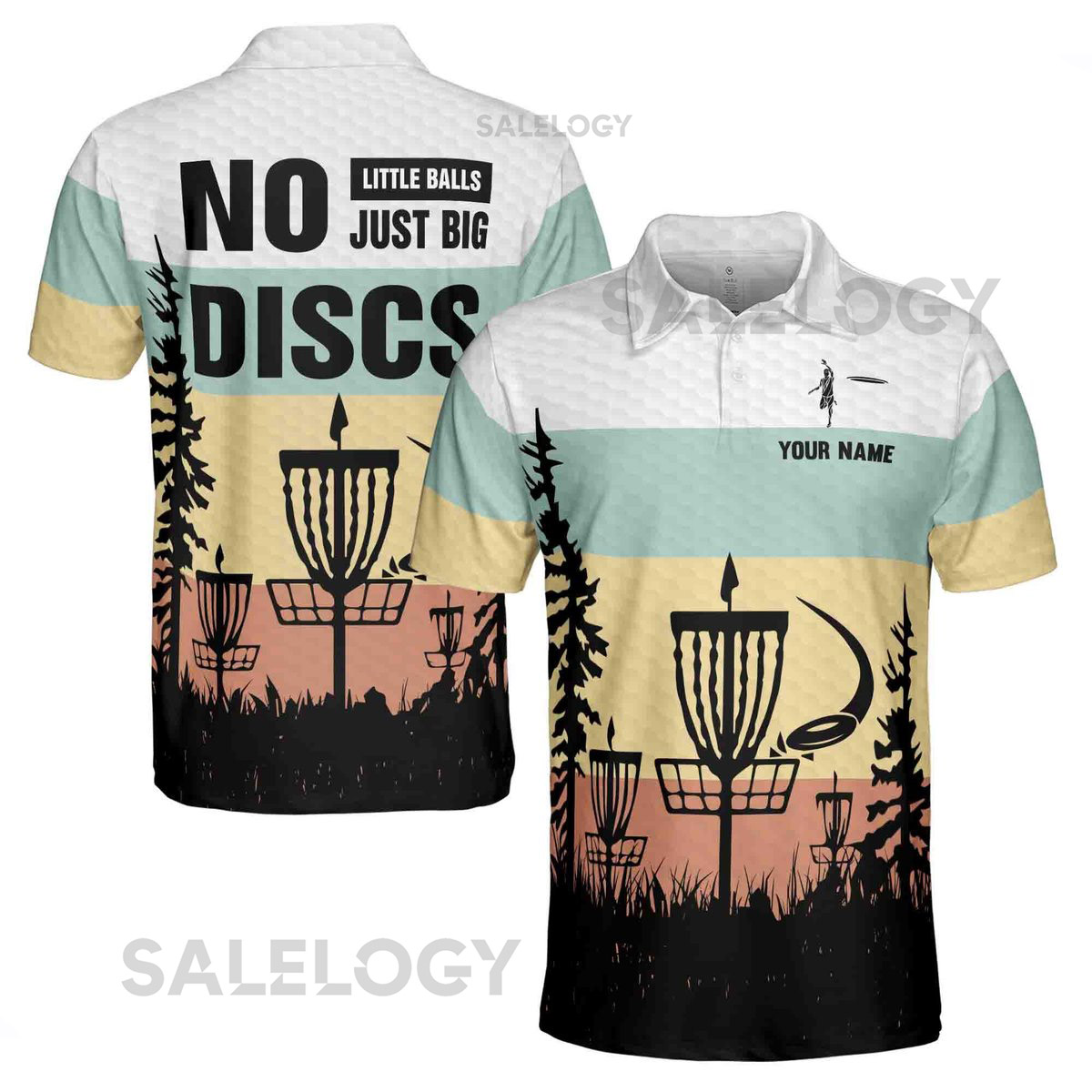 Custom Name Disc Golf Men39s Polo Shirt Funny Just Big Discs Design_76
