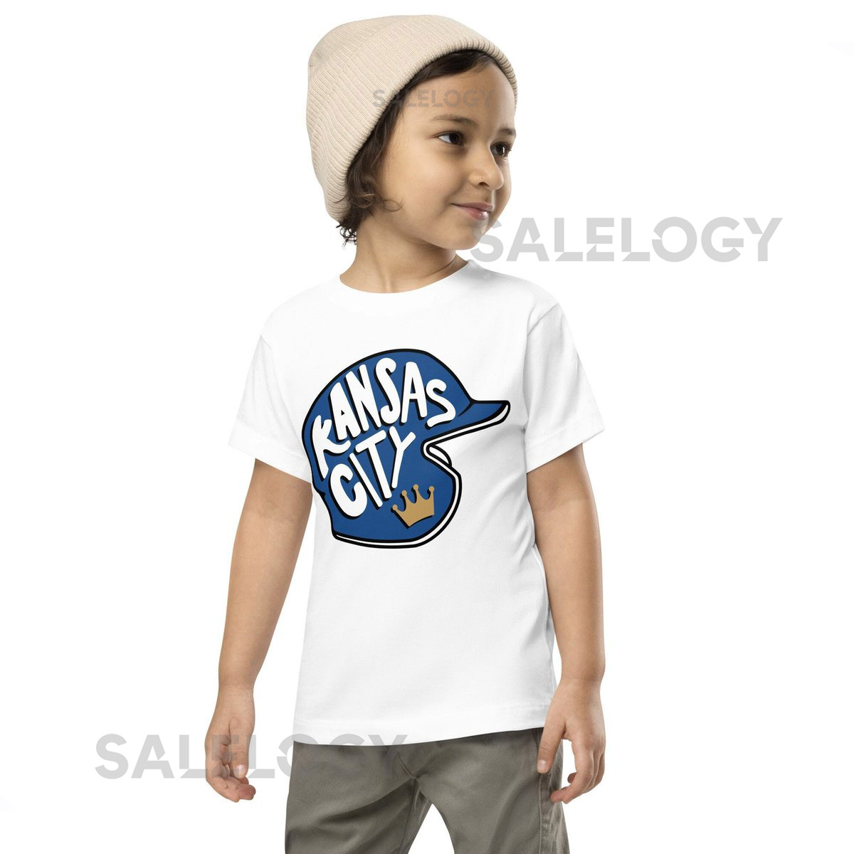 Toddler KC Baseball Short Sleeve T-Shirt Bella Canvas Brand Tee Kansas City Kids Royals gear Game Day Outfit Boys Girls Crown Town_814