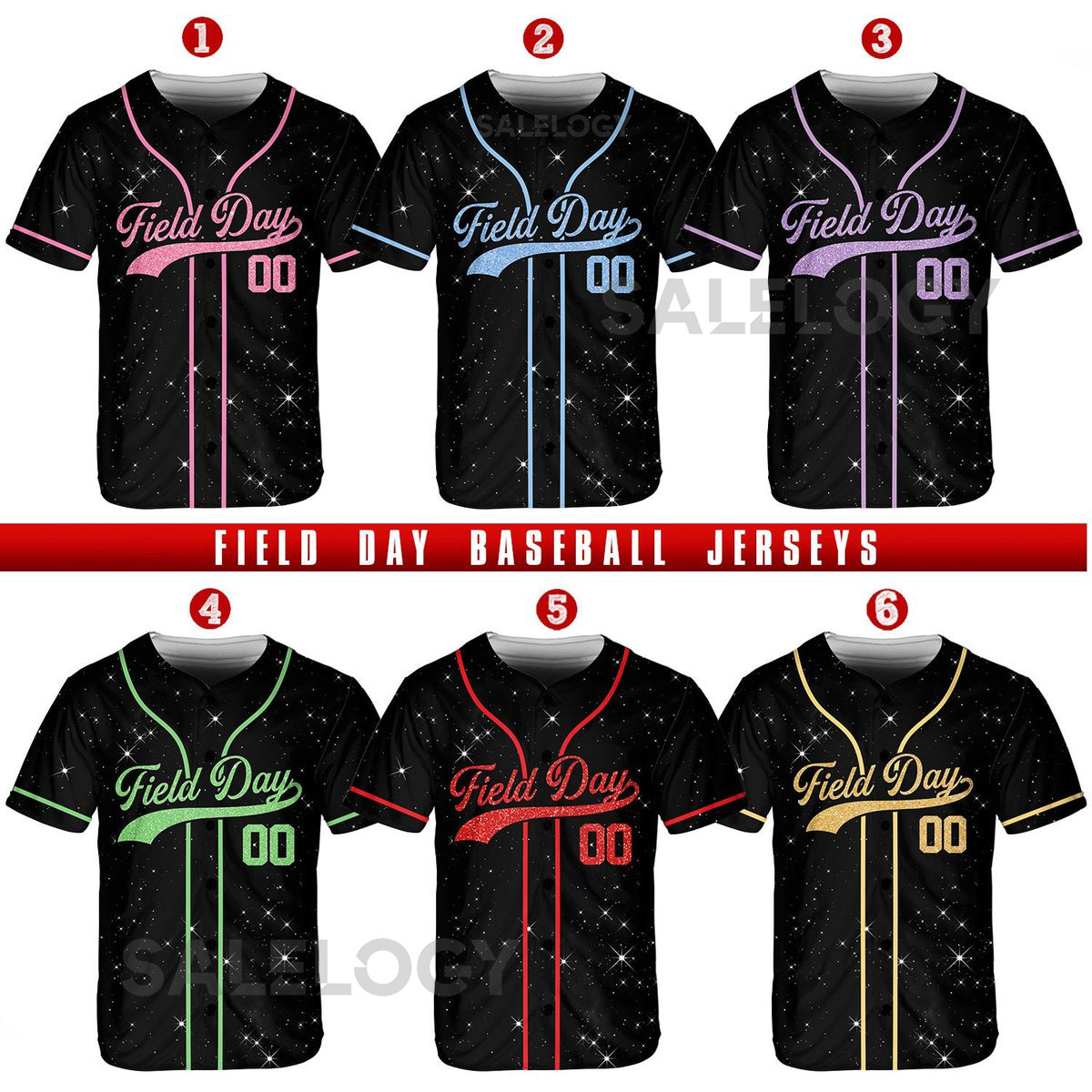 Personalized Field Day Baseball Jersey Custom Name Baseball Jersey Shirt Baseball Jersey Uniform Printed Glitter Not Glitter Fabric_102