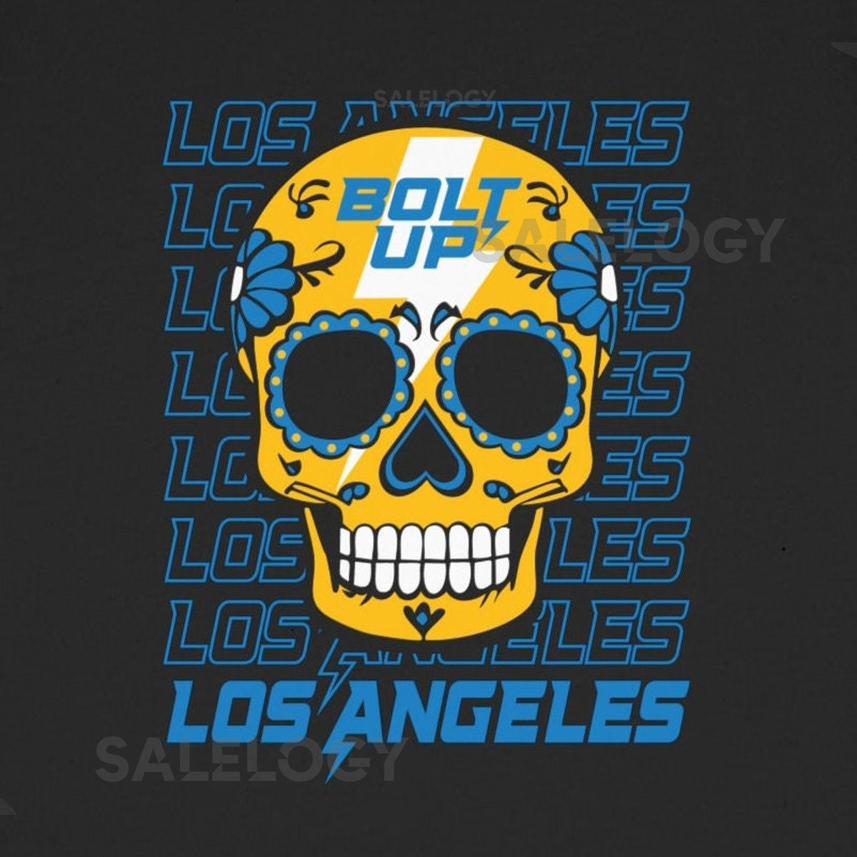 LA Chargers Sugar Skull Toddler Tee_426