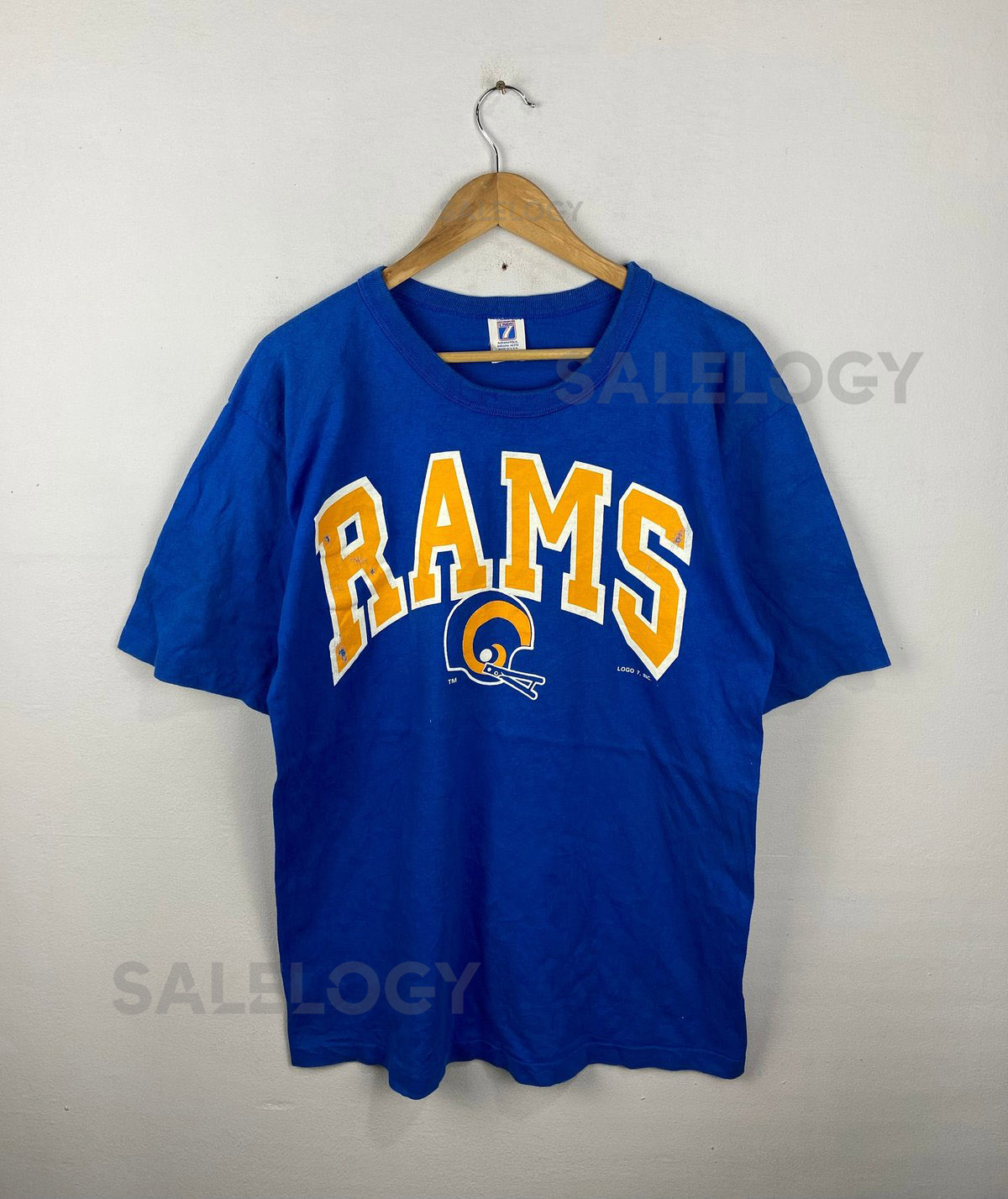 Vintage Rams Los Angeles Rams Medium Tee American Football NFL Sportwear Tshirt Blue Size M_830