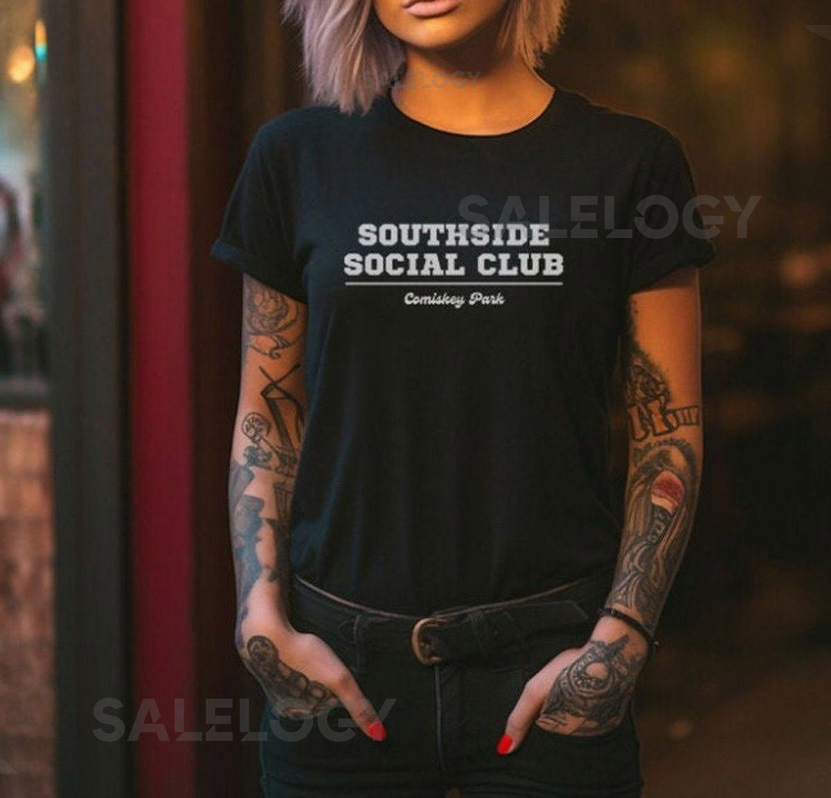 White Sox Comiskey tshirt short sleve White Sox baseball park tshirt Chicago Sox tshirt baseball White Sox gift for Chicago baseball fan_600