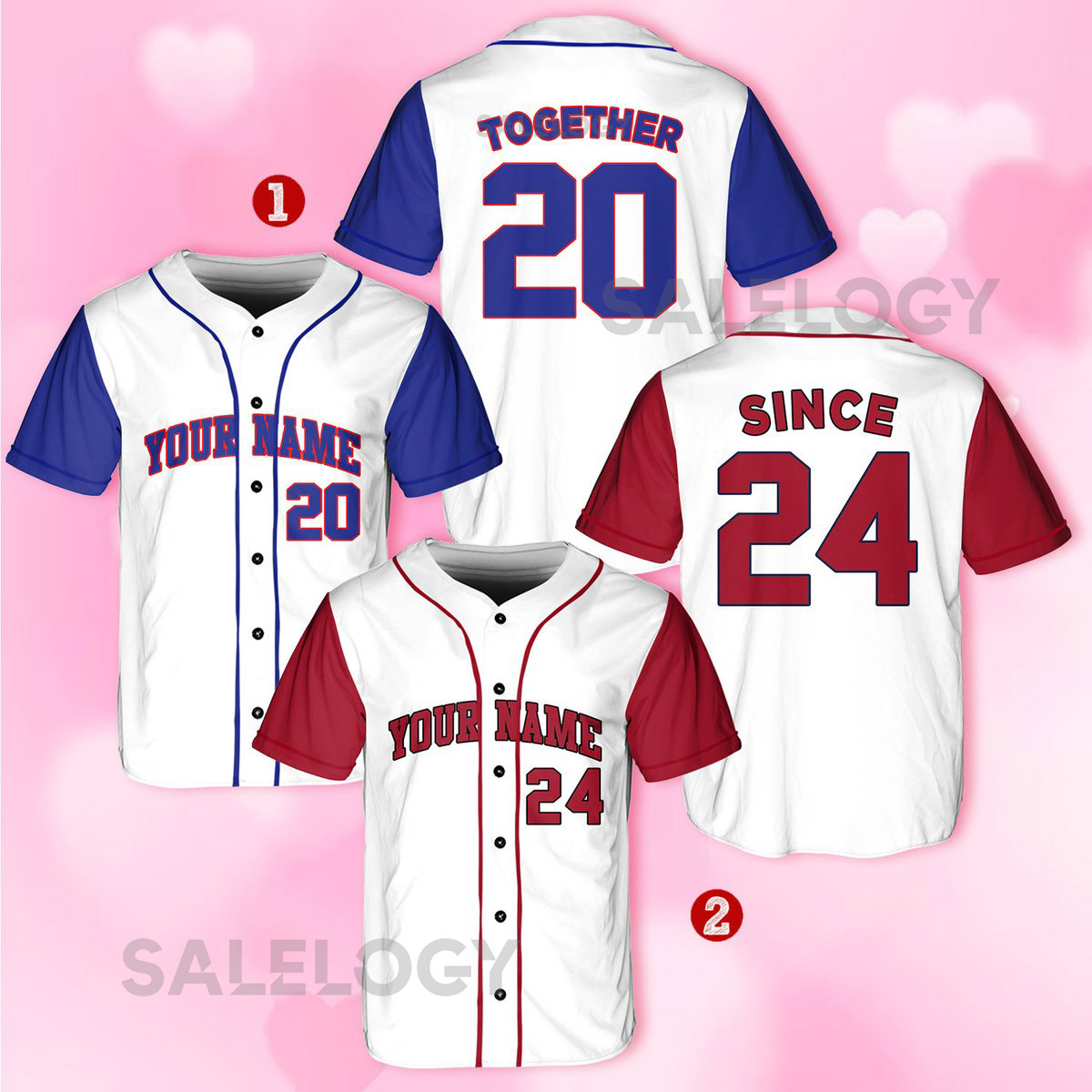Personalized Together Since Baseball Jersey Custom Matching Couple Jersey Baseball Jersey For Anniversary Wedding Valentine Christmas_709