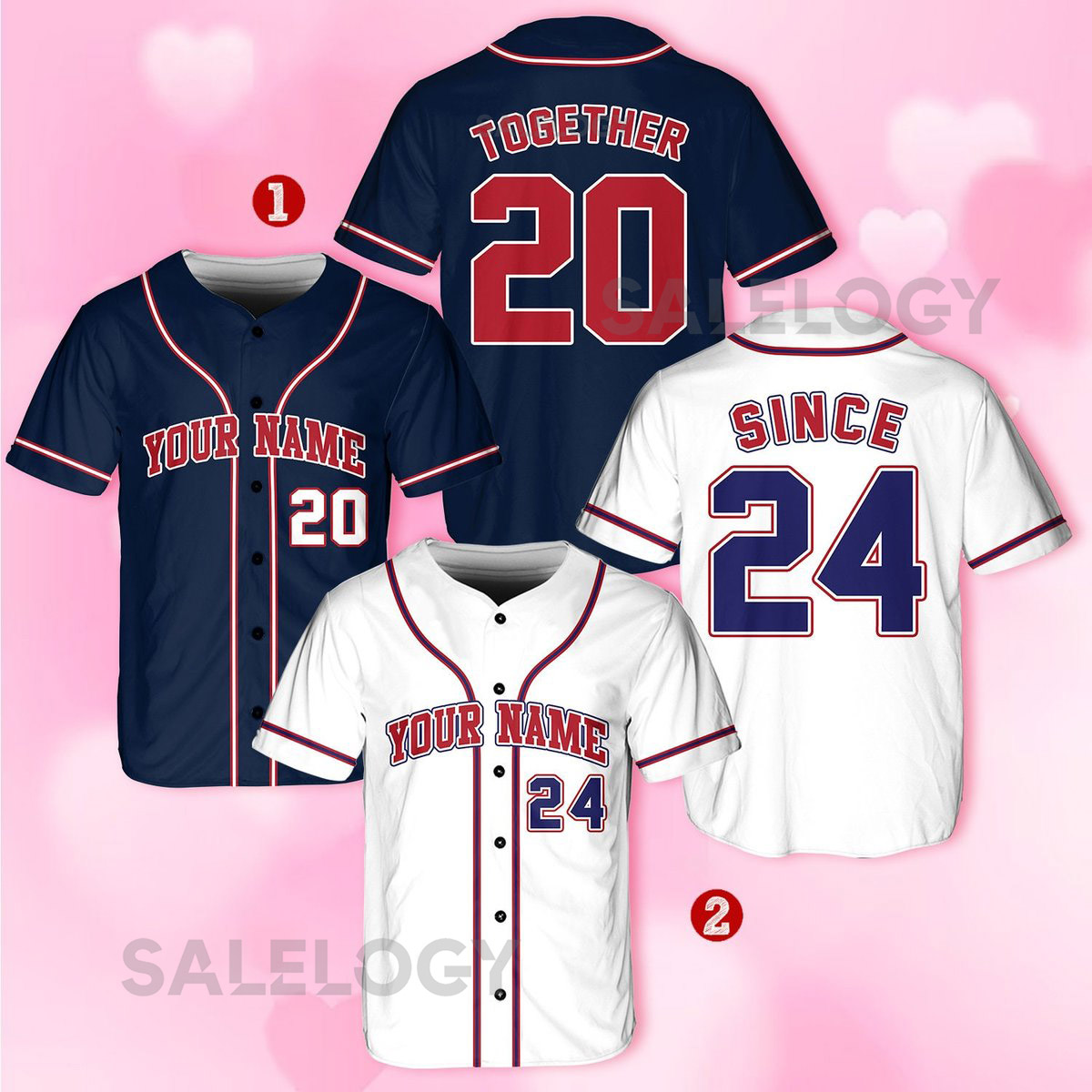 Personalized Together Since Baseball Jersey Custom Matching Couple Jersey Baseball Jersey For Anniversary Wedding Valentine Christmas_710