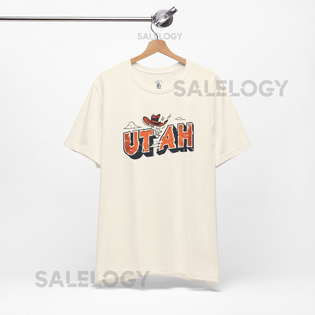 Vintage Utah Cowboy Graphic Tee Retro Western Shirt_772