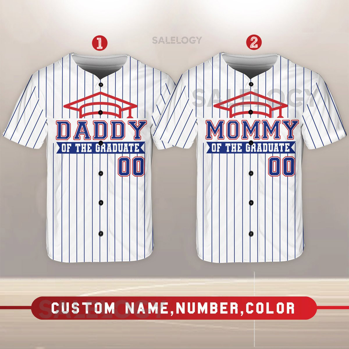 Personalized Daddy Mommy Of The Graduate Baseball Jersey Custom Name Graduation 2024 Baseball Jersey Senior 2024 Gift For Family Matching_78