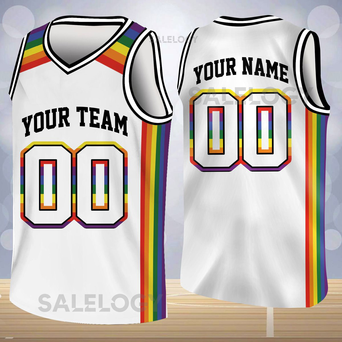 Custom LGBTQ Basketball Jersey Team Name Number LGBT Pride Month Basketball Jersey Team Rainbow Basketball Jersey LGBTQ Shirt_186