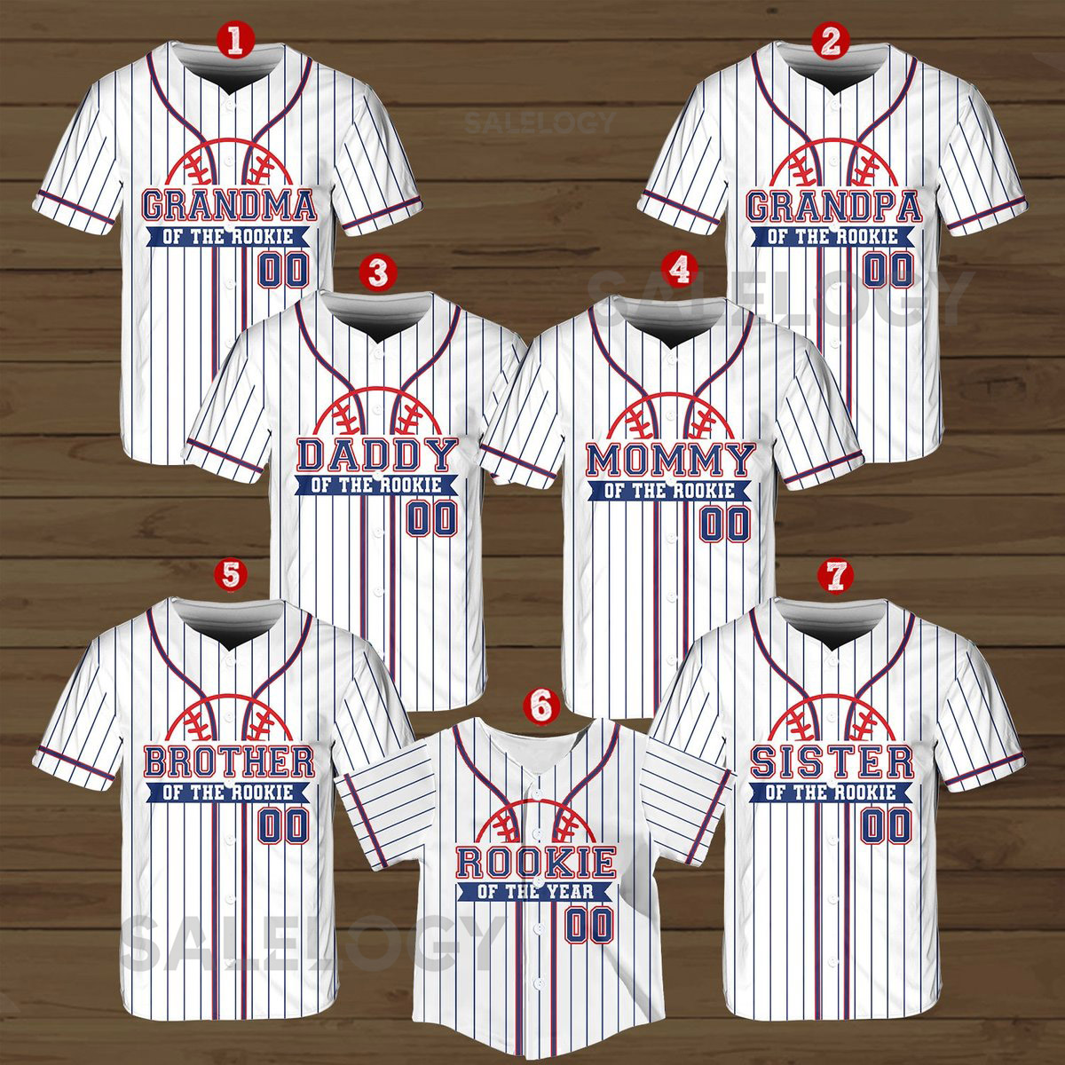 Personalized Mommy Daddy Of the Rookie Baseball Jersey Custom Name Number Shirt Rookie Of The Year Jersey Family Matching Outfits_270