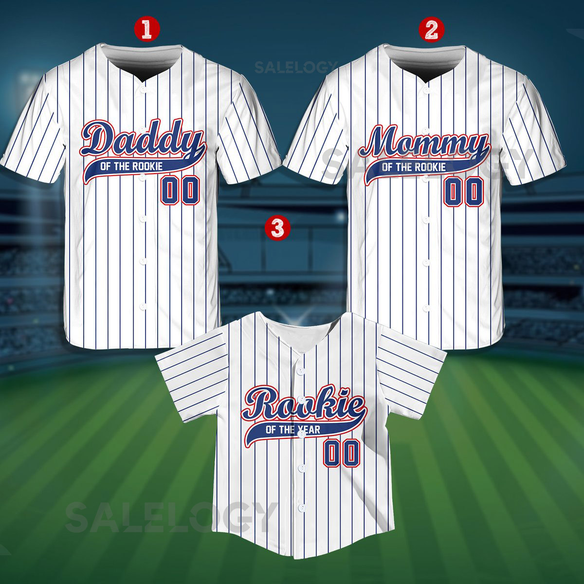 Personalized Mommy Daddy Of the Rookie Baseball Jersey Custom Name Number Shirt Rookie Of The Year Jersey Family Matching Outfits_271