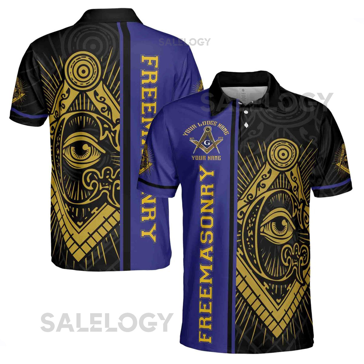 Customize Name Lodge Name Masonic Freemasonry Emblem Men39s Polo Shirt S-5XL_301