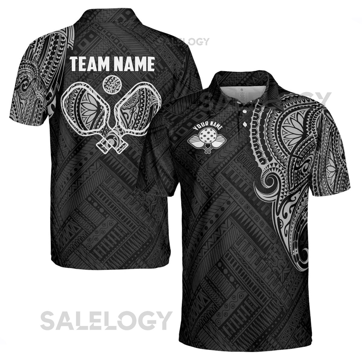Custom Name Team Name Pickleball Tribal Men39s Polo Shirt S-5XL_202