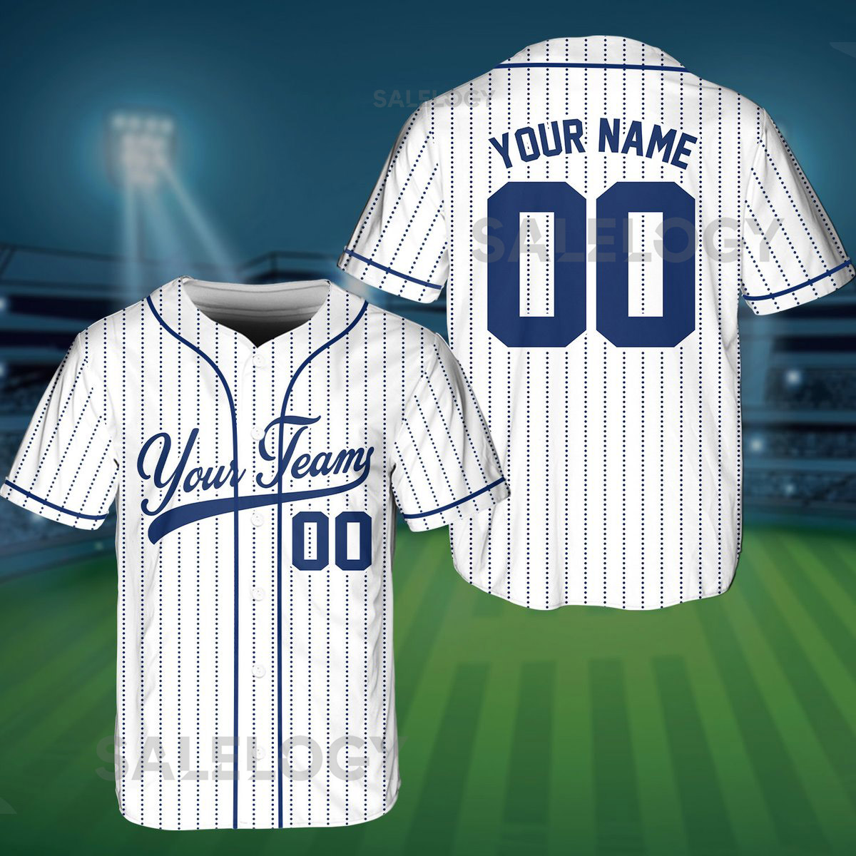Personalized Team Name And Number Pinstripe Baseball Jersey Custom Stripe Line Color Baseball Jersey Baseball Jersey Uniform_636