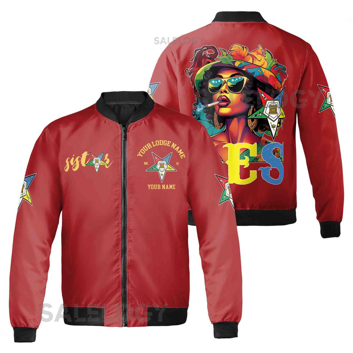 Custom Name Chapter Name OES Beautify Sistars Unisex Bomber Jacket S-5XL_8