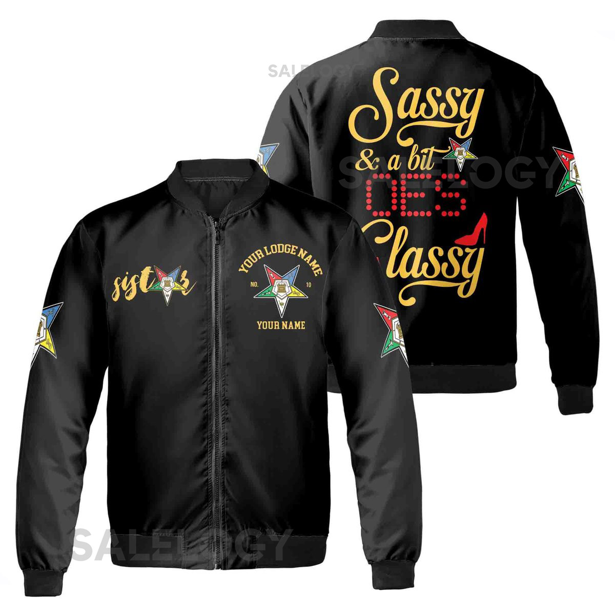 Custom Name Chapter Name OES Sassy and Classy Unisex Bomber Jacket S-5XL_10