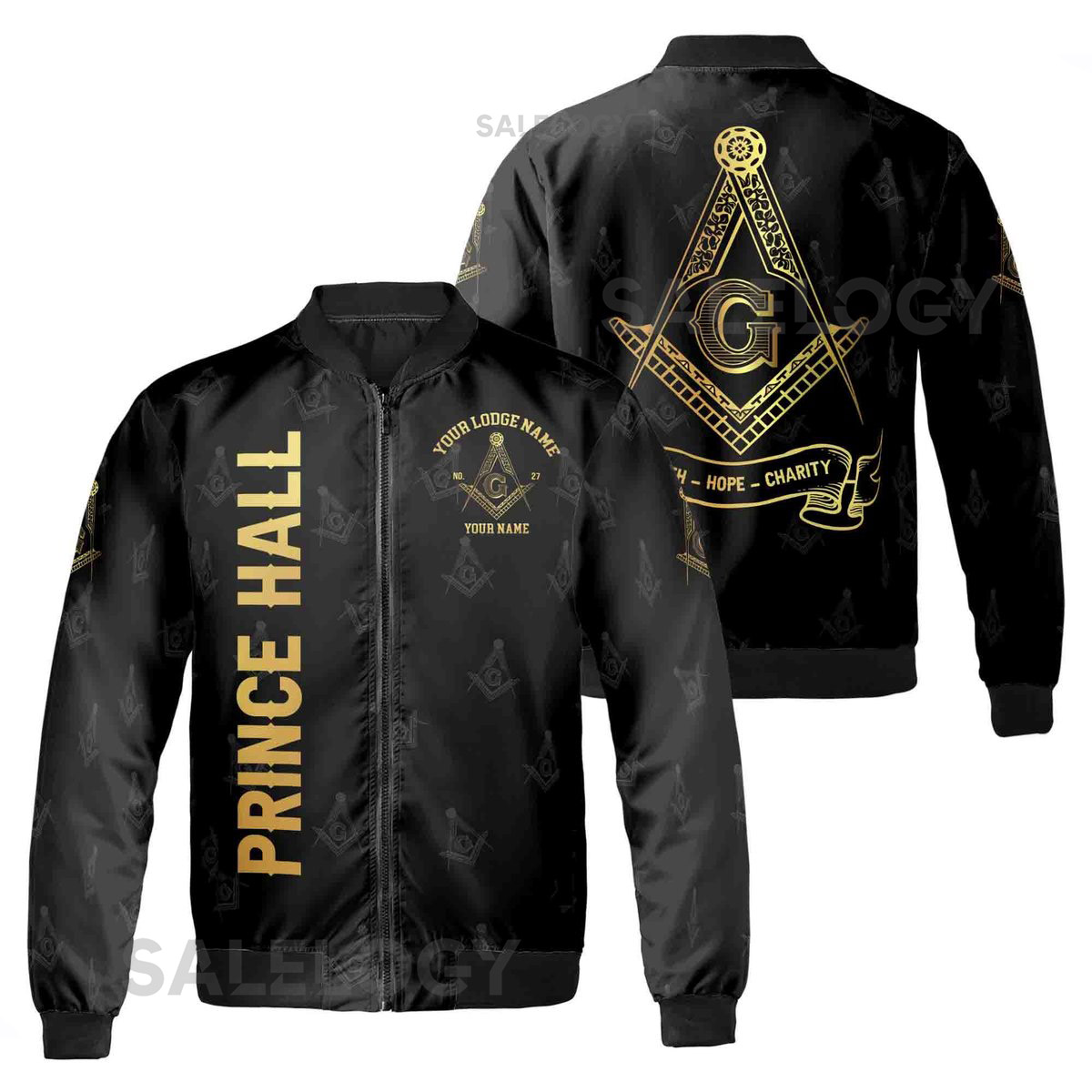 Customize Name Lodge Name Prince Hall PHA Freemasonry Masonic Unisex Bomber Jacket_53
