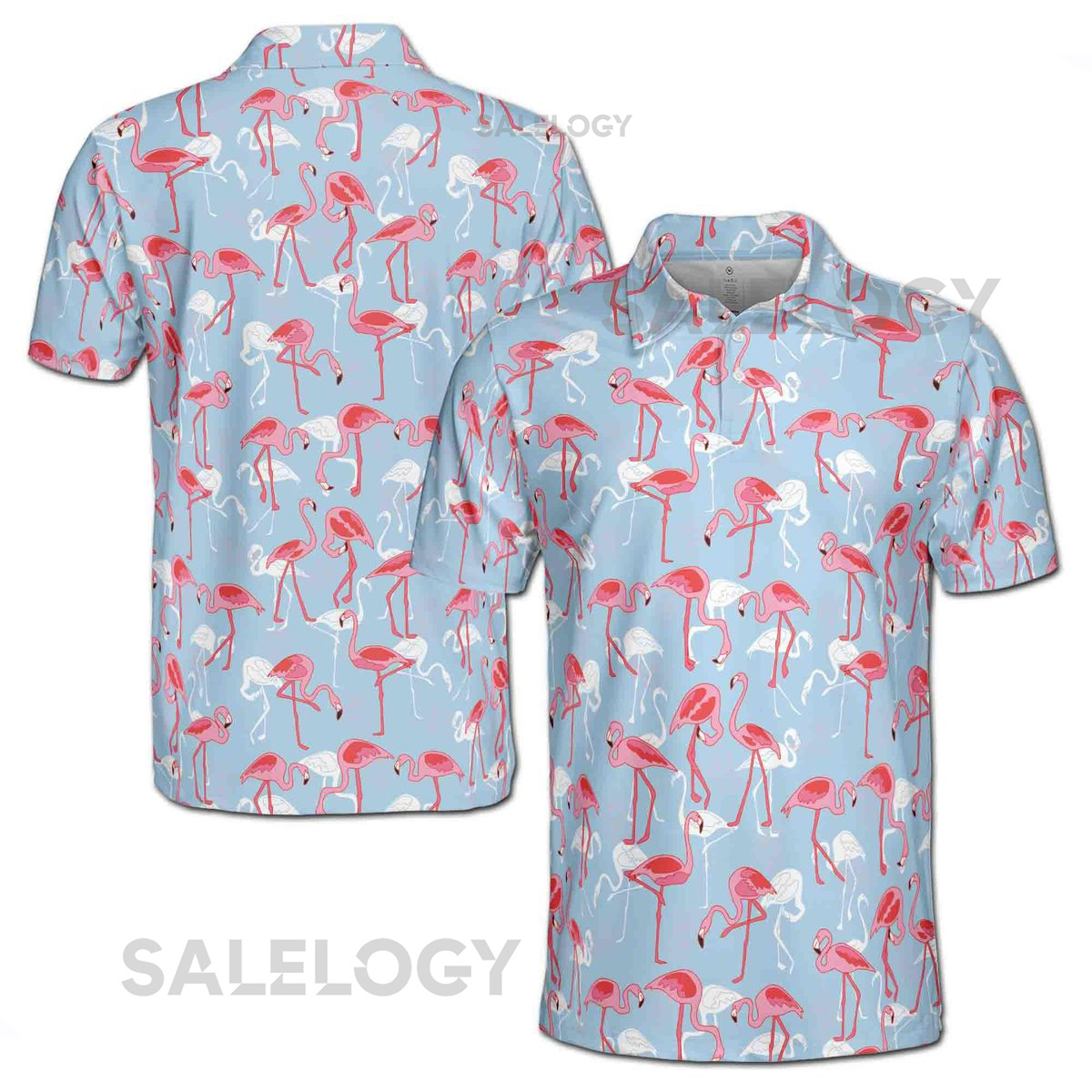 Funny Colorful Flamingo Golf Men's Polo Shirt S-5XL_494