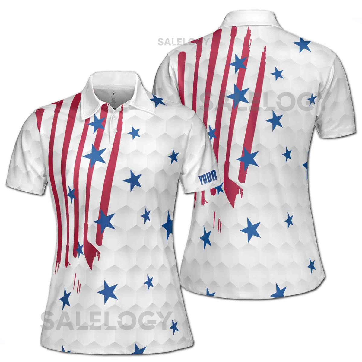 Custom Name American Flag Golfer USA Golf Women39s Polo Shirt S-5XL_40